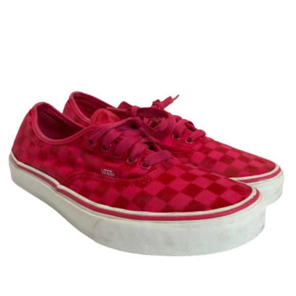 hot pink checkered vans